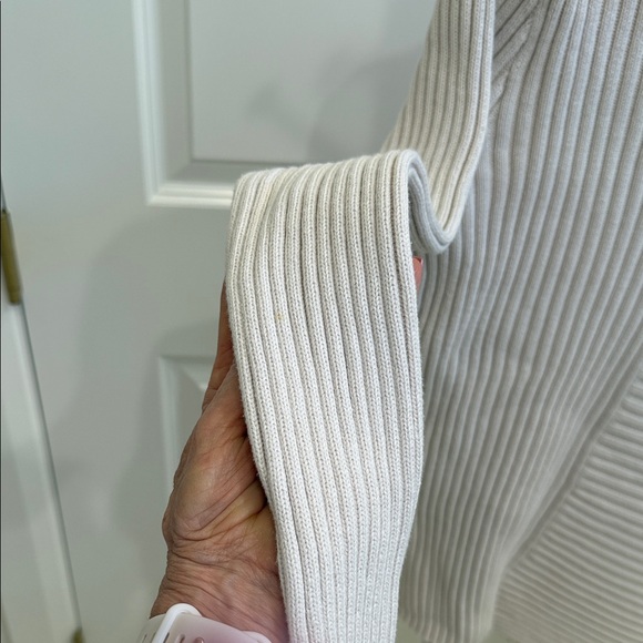 CAbi Women's Cream Ribbed Crewneck Sweater - Picture 3 of 8